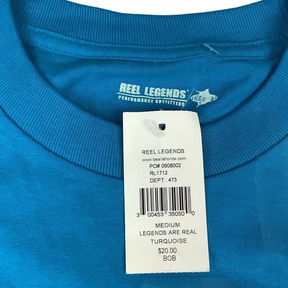 Reel Legends Men's M Blue Marlin T Shirt Turquoise - Picture 6 of 6